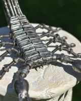 Close up of Scorpion Recycled Metal Sculpture chelicerae Close up of Scorpion Recycled Metal Sculpture chelicerae