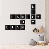 Scrabble letters in grid pattern 