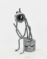 Phone Call Sitting Scrap Metal Ornament