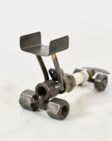 Close up of Spark Plug Drag Car Scrap Metal Sculpture Exhaust Close up of Spark Plug Drag Car Scrap Metal Sculpture Exhaust