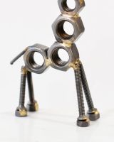 Close up of "Yster" The Scrap Metal Giraffe Sculpture