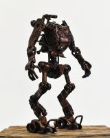 Recycled Metal Parts "Pilot Robot" Ornament 