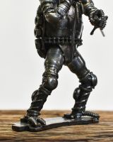 Close up of Scrap Metal "Lorenzo" Fighting Turtle Ornament 