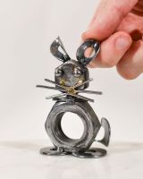 Scale image of "Basil" The Mouse Scrap Metal Sculpture