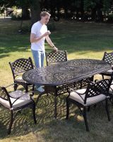 The "Valeriana" 6-Seater Outdoor Dining Set - Antique Copper