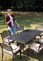 The "St. Regis" 6-Seater Outdoor Dining Set - Antique Copper