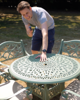 The “Hydrangea” Deluxe 4-Seater Outdoor Dining Set - Sage Green