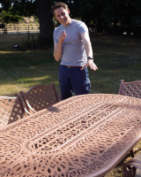 The "Tuscany" 8-Seater Outdoor Dining Set - Terracotta