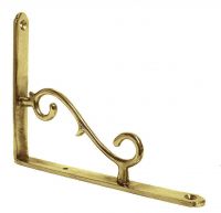 Brass scroll effect shelf bracket 18 x 14cm