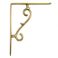Polished brass Scroll effect bracket for shelves