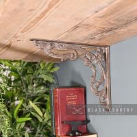 Scroll Design Cast Iron "Victorian Amalina" Wall Bracket in Situ Holding up a Wooden Shelf