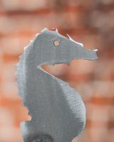 Seahorse Artistic Plant Pot Spike - Set of Two close up of head Seahorse Artistic Plant Pot Spike - Set of Two close up of head