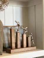 "Evolution"s Path" Aluminium & Mango Wood Sculpture - Silver "Evolution"s Path" Aluminium & Mango Wood Sculpture - Silver