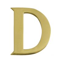 Polished Brass Self Adhesive Letter D