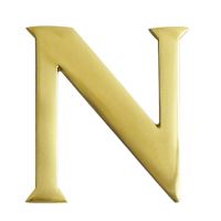 Polished Brass Self Adhesive Letter N