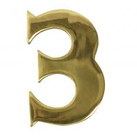 Polished Brass Self Adhesive Number 3 Polished Brass Self Adhesive Number 3