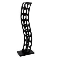 "Serena" Aluminium Curved Wine & Bottle Holder Finished in Black