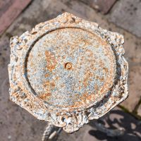 Close-up of the top of the Rustic Cream Top of the Table  Close-up of the top of the Rustic Cream Top of the Table