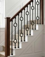Set of 2 Matte Black "Due Cerchi" and "Enfield" Steel Stair Spindles digital illustration