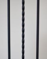 Close-Up of Set of 2 Matte Black "Enfield" Steel Stair Spindles - Pattern 11 - Spindle ONLY - No Brackets