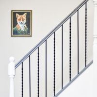 Set of 2 Matte Black "Enfield" Steel Stair Spindles - Pattern 11 - Spindle ONLY - No Brackets