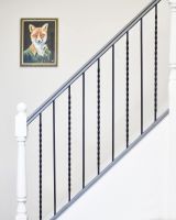 Set of 2 Matte Black "Enfield" Steel Stair Spindles - Pattern 11 - Spindle ONLY - No Brackets in Situ