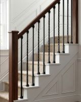 Set of 2 Matte Black "Enfield" Steel Stair Spindles - Pattern 11 digital illustration