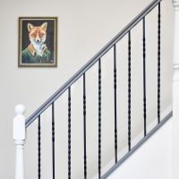 Set of 2 Matte Black "Enfield" Steel Stair Spindles - Pattern 12 - Spindle ONLY - No Brackets