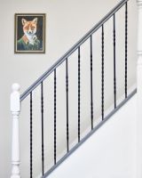 Set of 2 Matte Black "Enfield" Steel Stair Spindles - Pattern 12 - Spindle ONLY - No Brackets in Situ