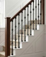 Set of 2 Matte Black "Enfield" Steel Stair Spindles - Pattern 12 digital illustration