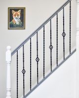 Set of 2 Matte Black "Enfield" Steel Stair Spindles - Pattern 13 - Spindle ONLY - No Brackets in Situ Set of 2 Matte Black "Enfield" Steel Stair Spindles - Pattern 13 - Spindle ONLY - No Brackets in Situ