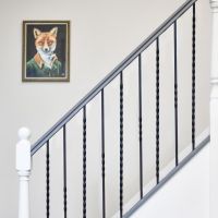 Set of 2 Matte Black "Enfield" Steel Stair Spindles - Pattern 15 - Spindle ONLY - No Brackets