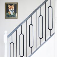 Set of 2 Matte Black "Enfield" Steel Stair Spindles - Pattern 16 - Spindle ONLY - No Brackets