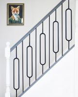 Set of 2 Matte Black "Enfield" Steel Stair Spindles - Pattern 16 - Spindle ONLY - No Brackets in Situ