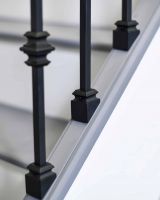 Set of 2 Matte Black "Enfield" Steel Stair Spindles - Pattern 3
