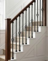Set of 2 Matte Black "Enfield" Steel Stair Spindles - Pattern 5 digital illustration