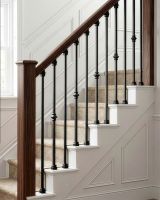 Set of 2 Matte Black "Enfield" Steel Stair Spindles - Pattern 8 digital illustration