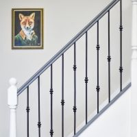 Set of 2 Matte Black "Enfield" Steel Stair Spindles - Pattern 9 - Spindle ONLY - No Brackets