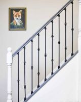 Set of 2 Matte Black "Enfield" Steel Stair Spindles - Pattern 9