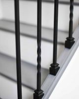 Set of 2 Matte Black "Enfield" Straight & Double Twist Stair Spindles - Pattern 2 with Fixed Rake Brackets Set of 2 Matte Black "Enfield" Straight & Double Twist Stair Spindles - Pattern 2 with Fixed Rake Brackets