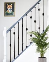 Set of 2 Matte Black "Garthleigh" and "Westford" Steel Stair Spindles
