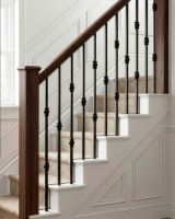 Set of 2 Matte Black "Garthleigh" and "Westford" Steel Stair Spindles - Spindles ONLY - No Brackets digital illustration