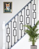 Set of 2 Matte Black "Opulenza" and "Enfield" Steel Stair Spindles 