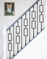  Set of 2 Matte Black "Opulenza" and "Enfield" Steel Stair Spindles