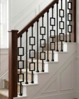 Set of 2 Matte Black "Regarna" and "Enfield" Steel Stair Spindles digital illustration