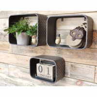 Set of 3 Industrial Shelves in Situ Set of 3 Industrial Shelves in Situ