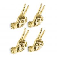 Set of Four Hand Wall Art Finished in Gold