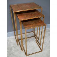 Set of Three "Royal Copper" Metal Side Tables in Situ Set of Three "Royal Copper" Metal Side Tables in Situ
