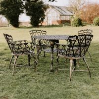 "Edworth Manor" Brushed Gold Dining Set in Situ "Edworth Manor" Brushed Gold Dining Set in Situ