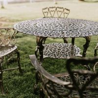 Brushed Gold "Edworth Manor" Dining Set Brushed Gold "Edworth Manor" Dining Set